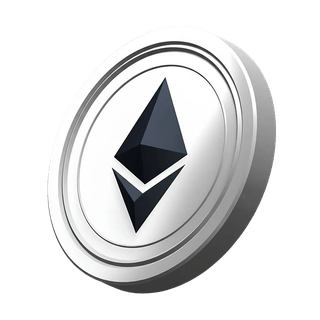 Dekoratives Visualelement einer Ethereum ETH Münze während der Krypto-Registrierung